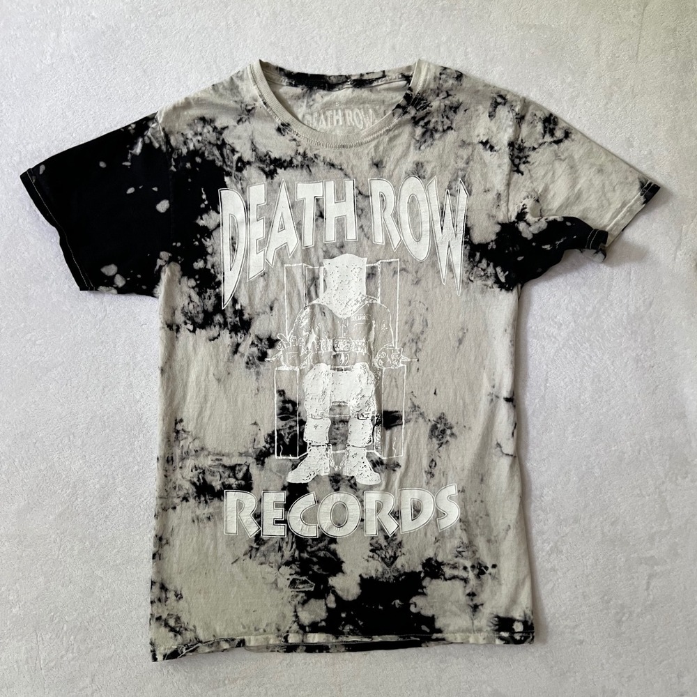 Death Row Records T-Shirt Black White Tie Dye Graphic Logo Small